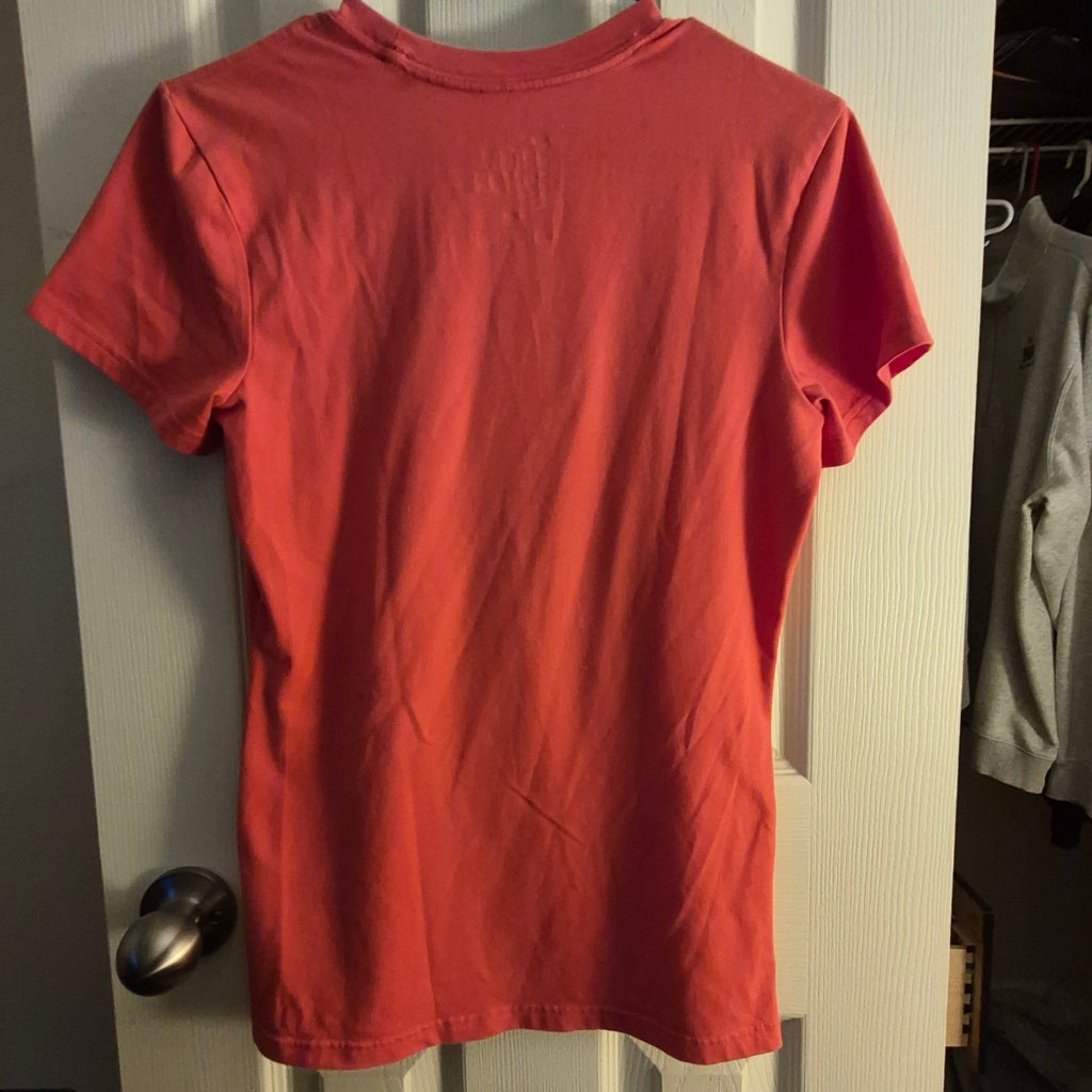 Nike Dri-FIT Cotton Tee "Just Do It" Graphic T-Shirt Pink Coral Women's Size S
