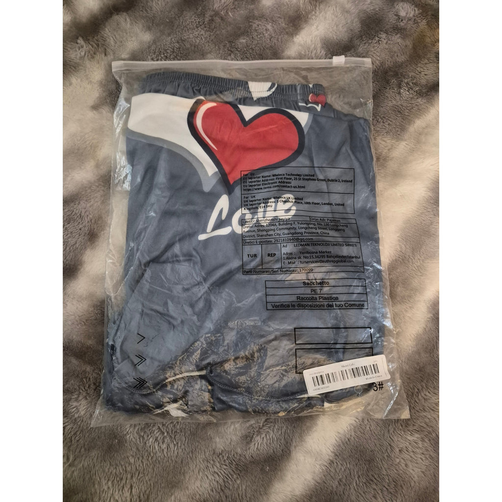 Women’s 2-Piece Pajama Set Grey Cami Top & Heart Print Shorts Sleepwear