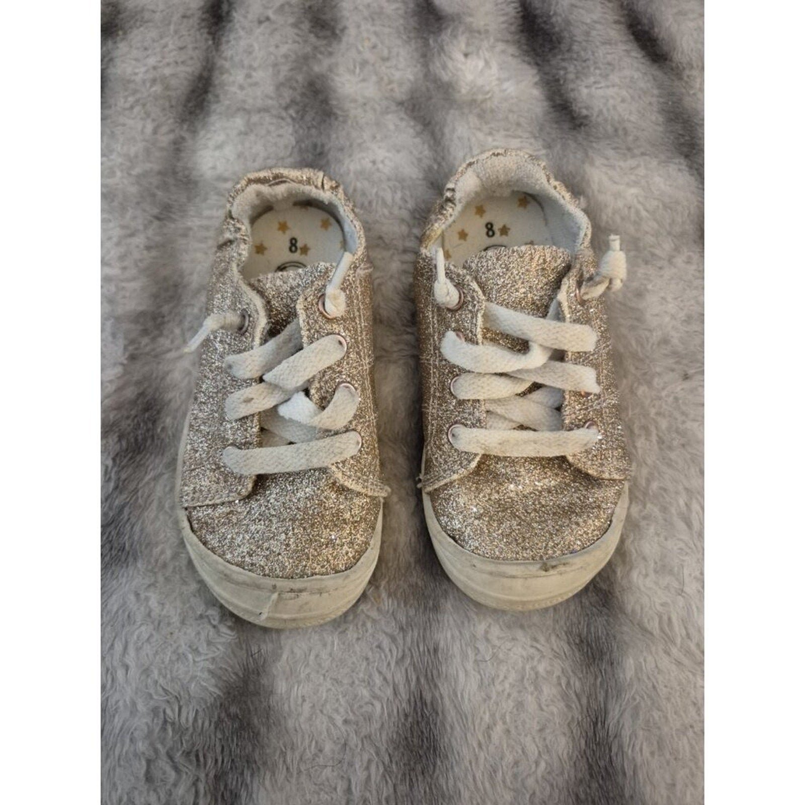 Toddler Girls Pink Glitter Sneakers, Size 8