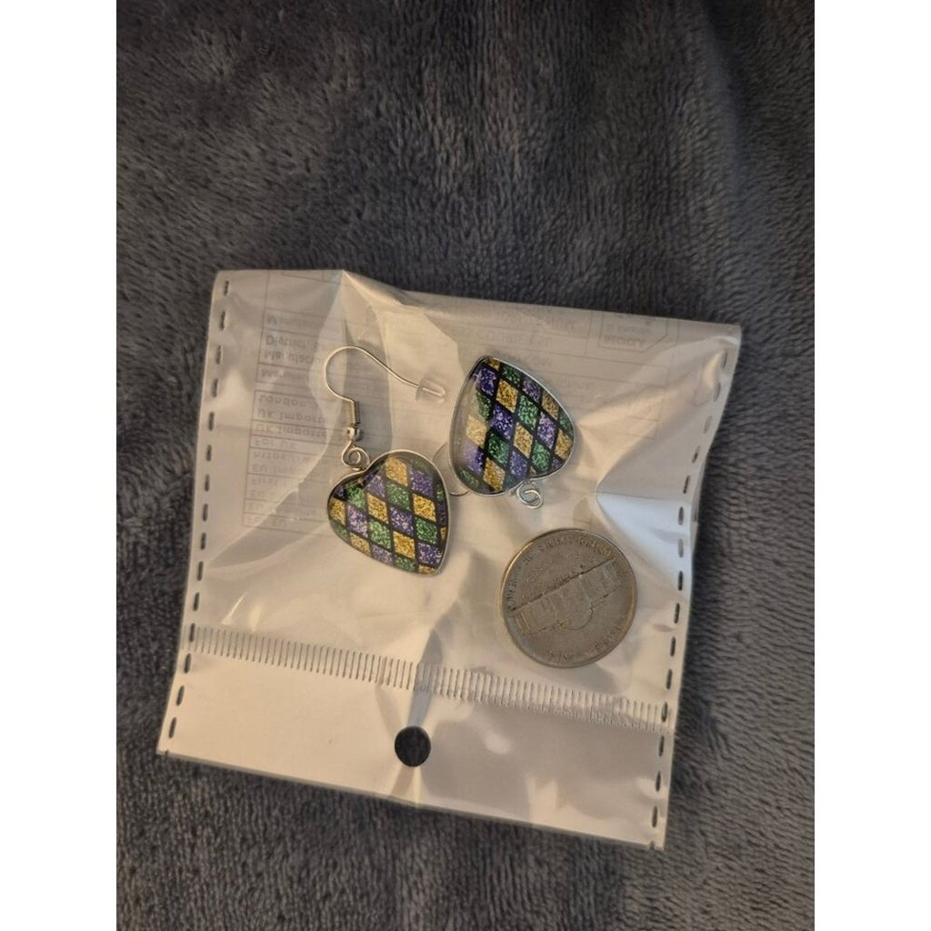 Festive "Mardi Gras" Earrings, dangle