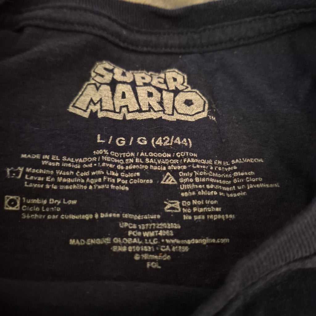 Nintendo Super Mario Bros Graphic T-Shirt Men's L Toad Mario Luigi Mad Engine