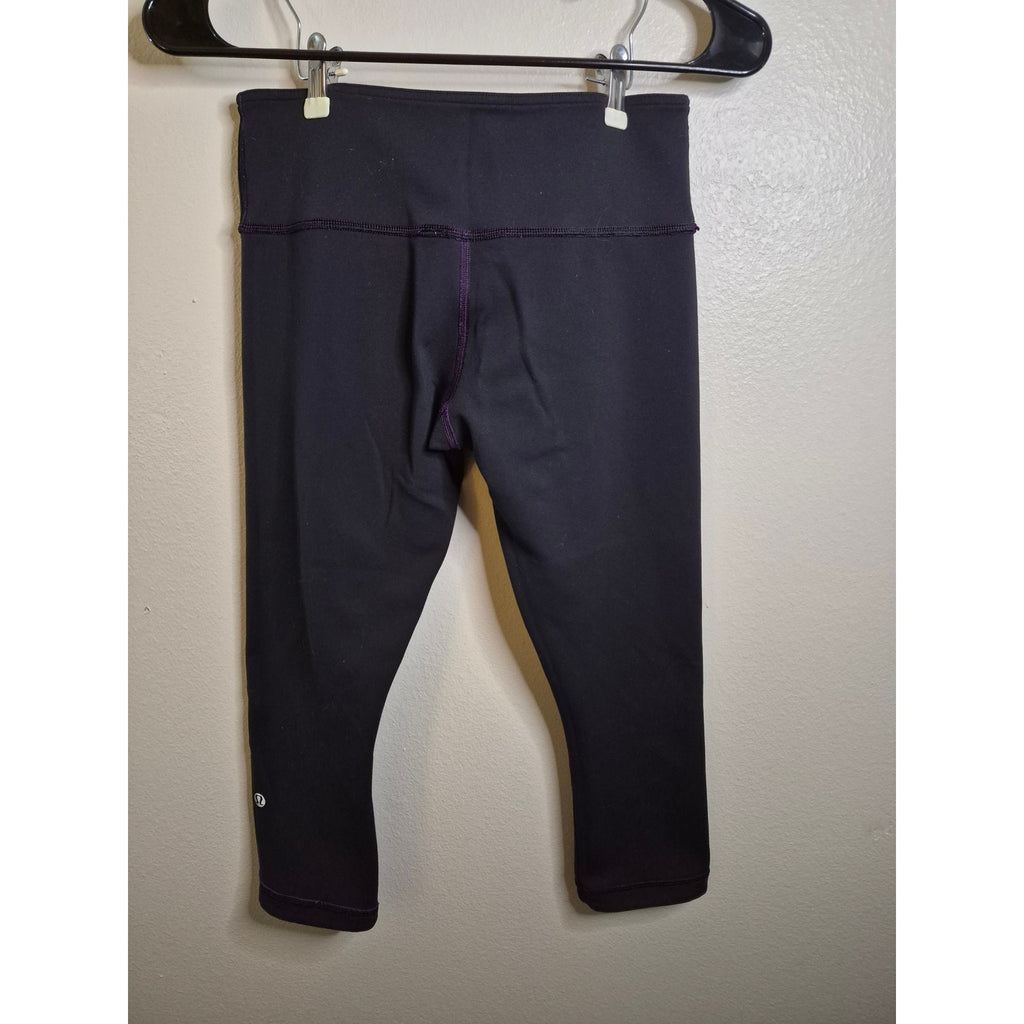 Lululemon Wunder Under Crop Reversible Black Ultra Violet Purple Size 6