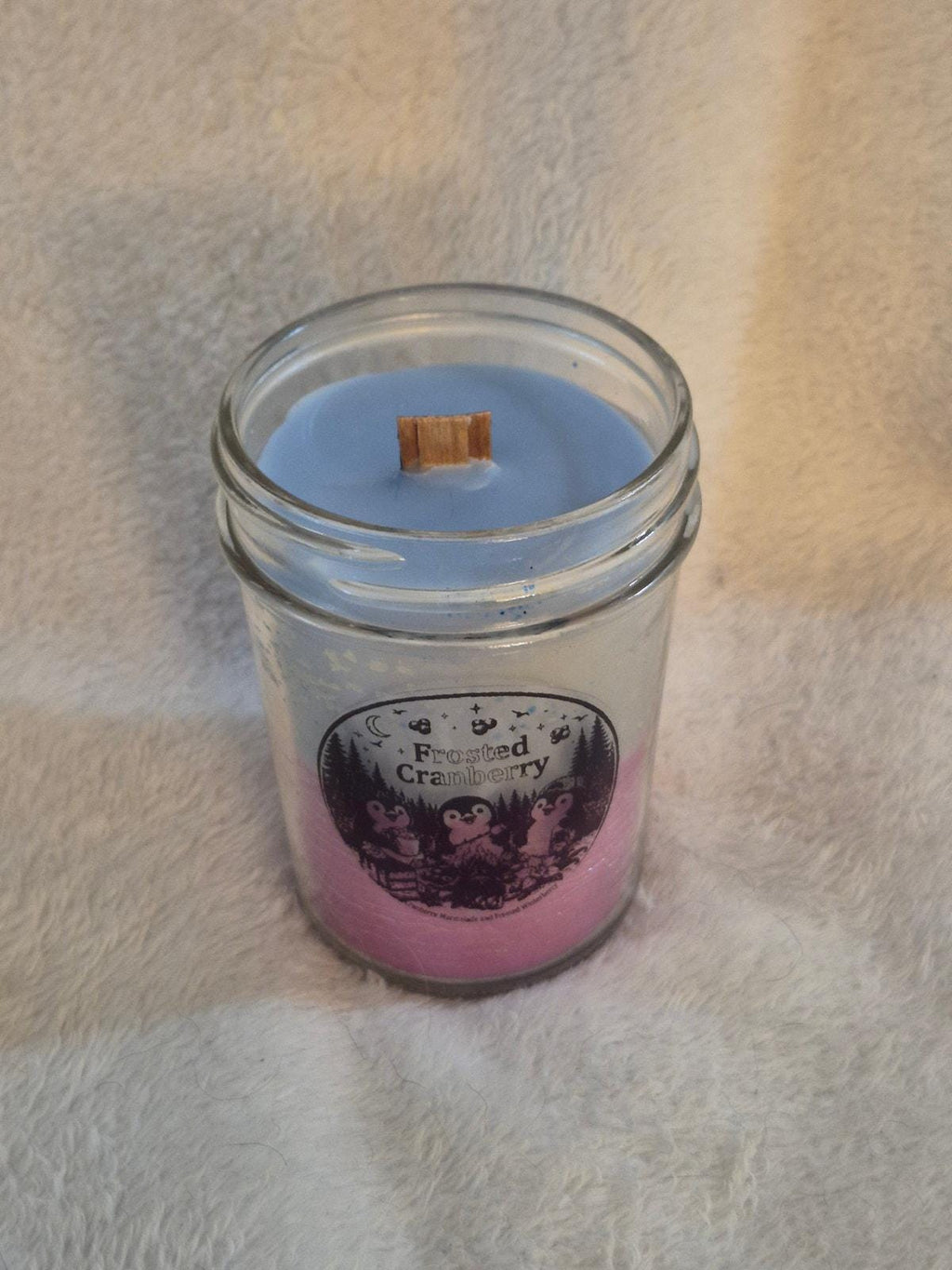 "Hand-poured Frosted Cranberry scented candle 9oz, small-batch artisan candle by Delightful Homemade Things"