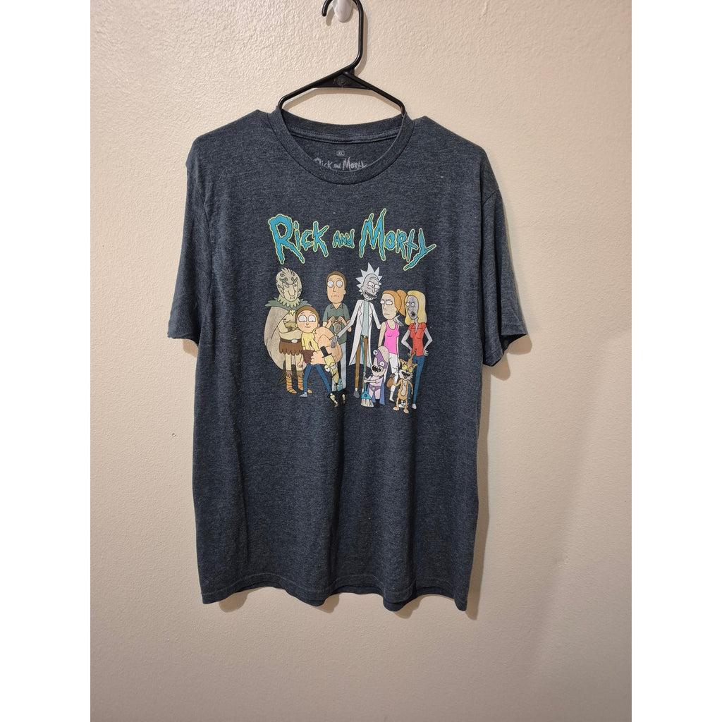 Rick and Morty Adult Swim Graphic T-Shirt Ripple Junction Charcoal Heather XL