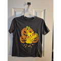 Pokémon shirt Boys size Small Gray Pikachu Halloween Pumpkins short sleeve