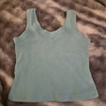 Vintage 90s Nike Grey Tag Ribbed Crop Tank Top Center Swoosh Light Blue Youth L / Women XS