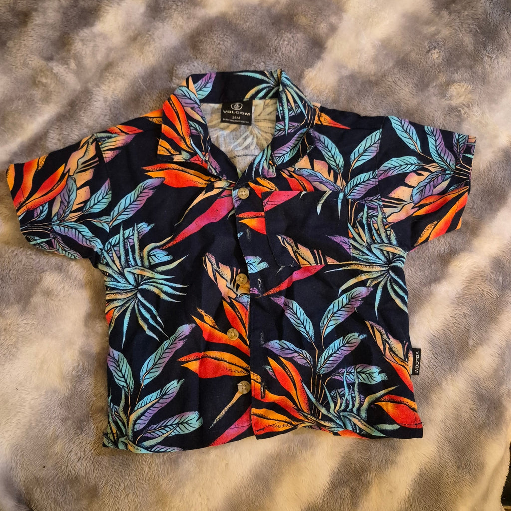 Volcom Toddler Boys 2-Piece Tropical Floral Shirt & Shorts Set - Size 24M
