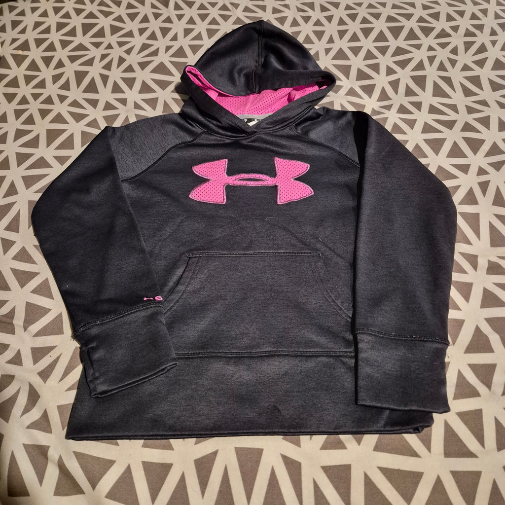 Under Armour Girls YSM Storm Pullover Hoodie Gray/Pink