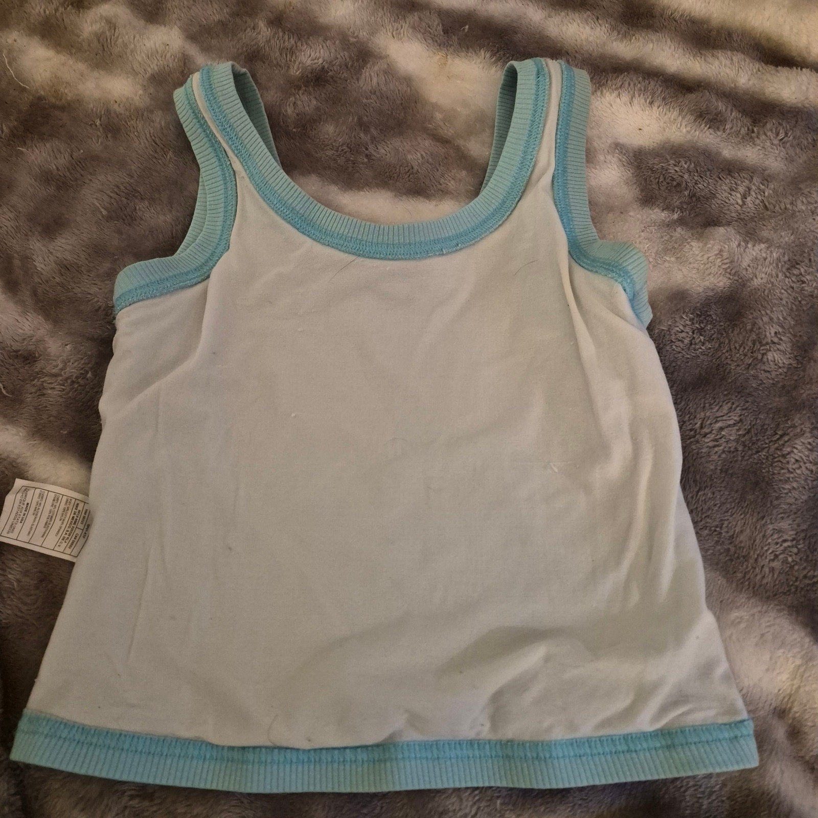 Vintage 90s Nike Grey Tag Ribbed Crop Tank Top Center Swoosh Light Blue Youth L / Women XS
