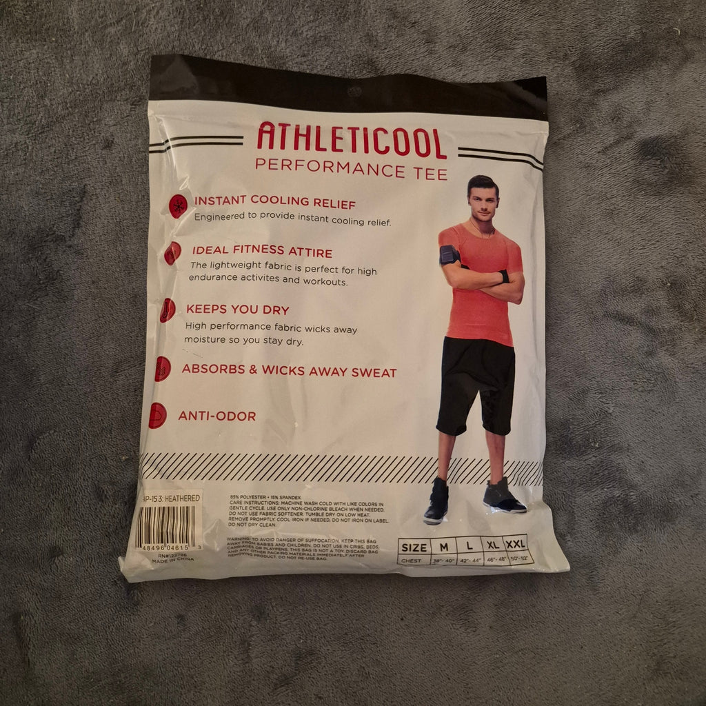 Men's Athleticool Short Sleeve Performance Tee – Size XL (Heathered Red)