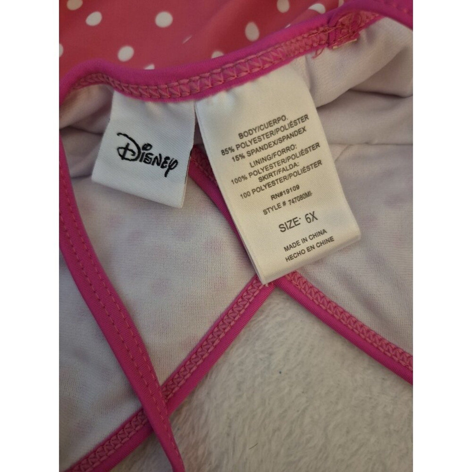 Girls Minnie Mouse Swimsuit Size 6X