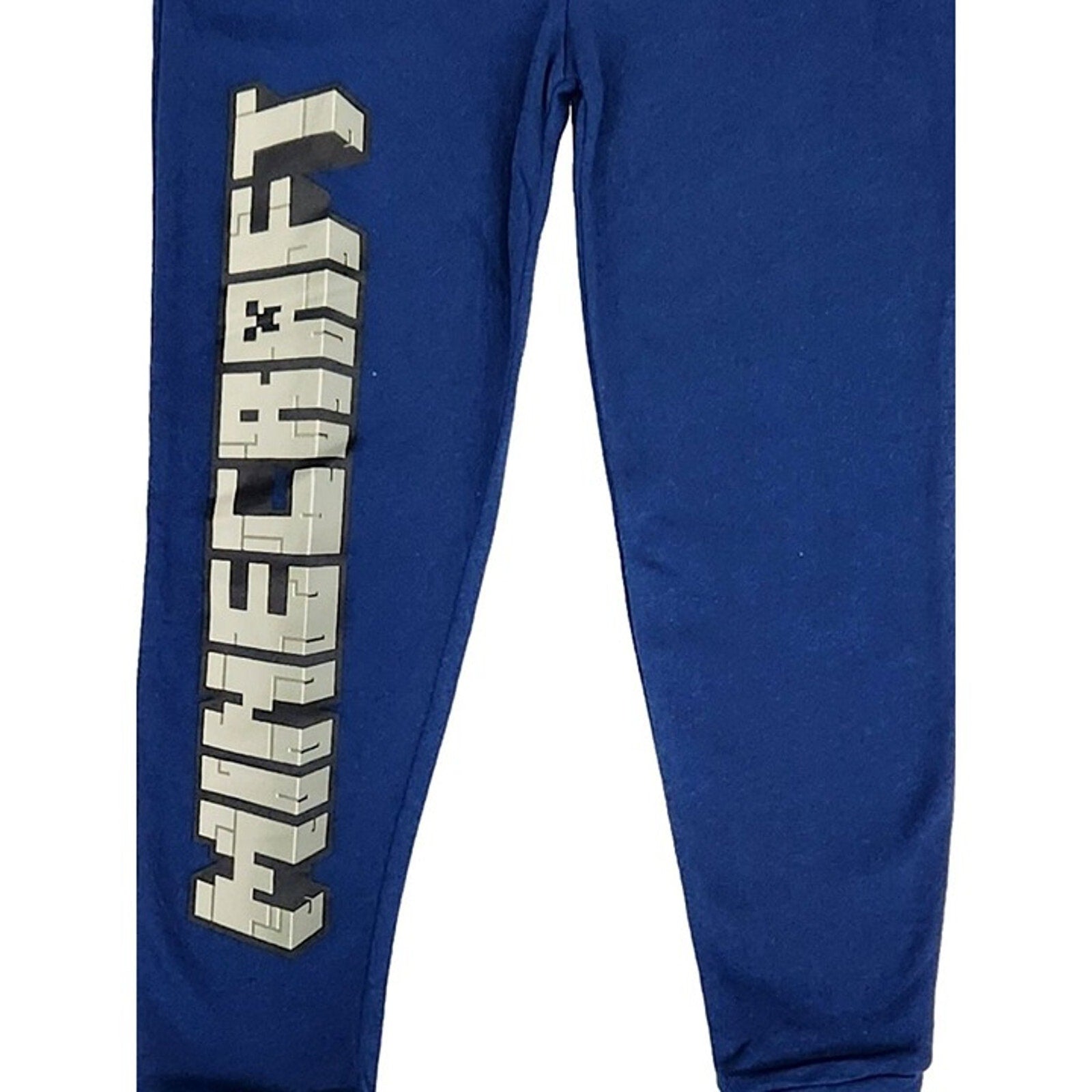 Marvel Boys Blue Minecraft 2 Pocket Elastic Waist Jogger Sweats Pants L 10-12