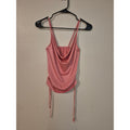 Dusty Pink Ruched Side Cami Top with Cowl Neckline - Small