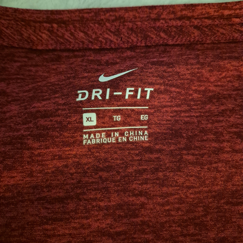 Nike Women's XL Dri-FIT Heather Red Short Sleeve Workout T-Shirt