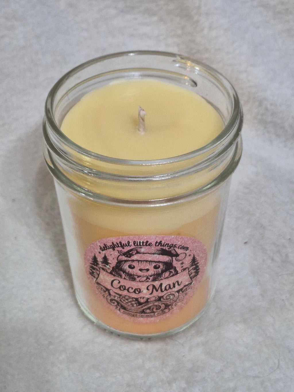 "Hand-poured Coco Man mango coconut milk scented candle, small-batch artisan candle"