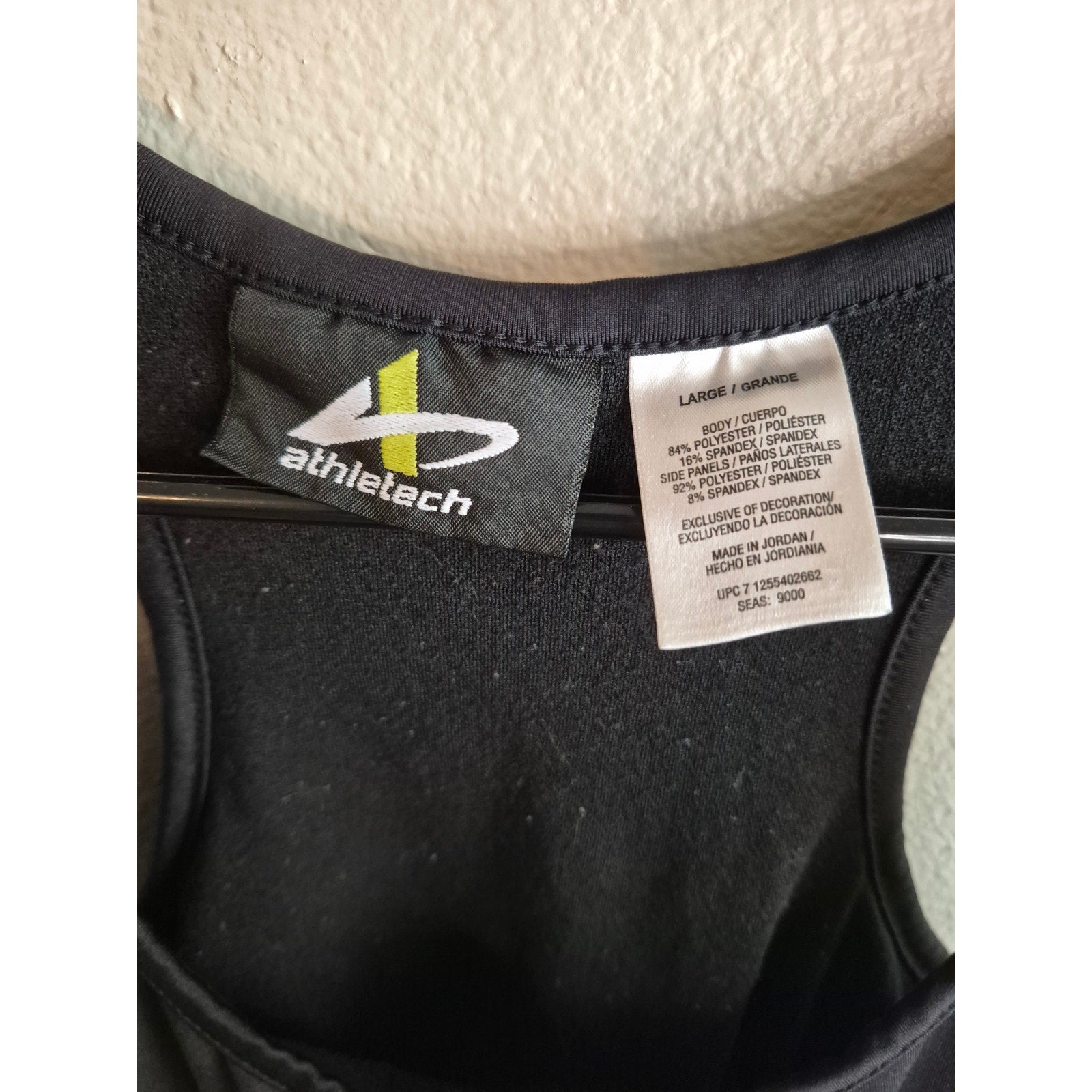 Athletitech Women's Large Black Racerback Activewear Tank Top Mesh Panels