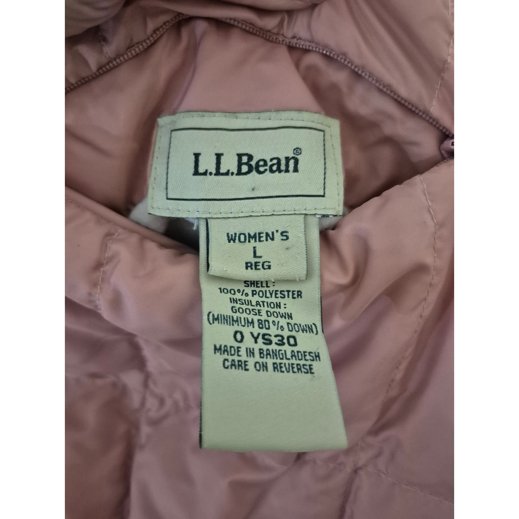 : L.L. Bean Reversible Quilted Puffer Vest - Cream & Dusty Rose Pink
