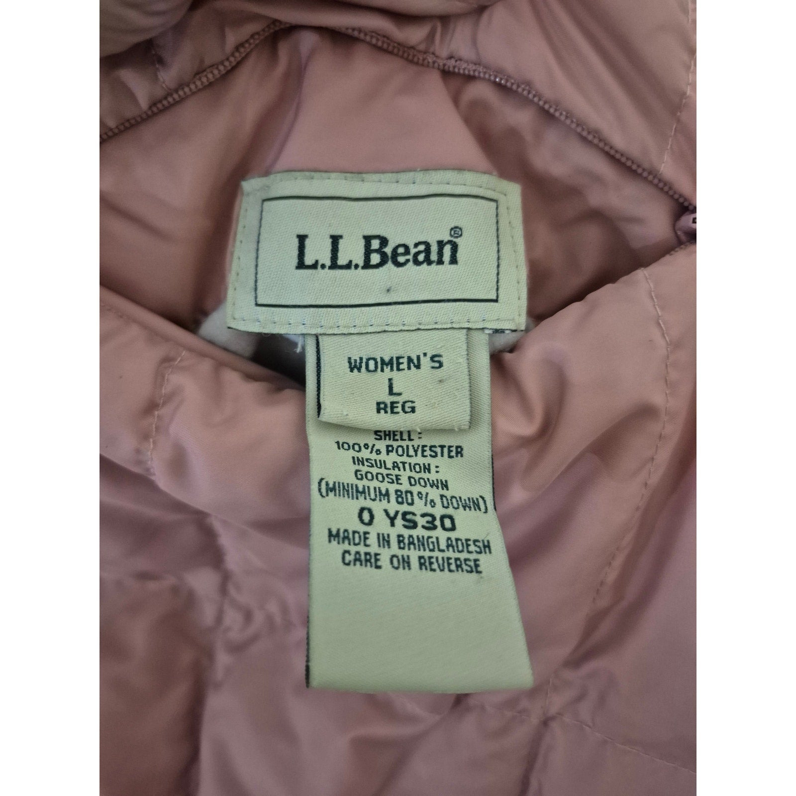 : L.L. Bean Reversible Quilted Puffer Vest - Cream & Dusty Rose Pink