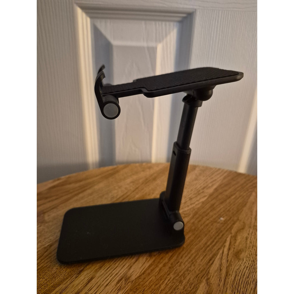 Black Folding Desktop Phone Stand - Adjustable & Portable