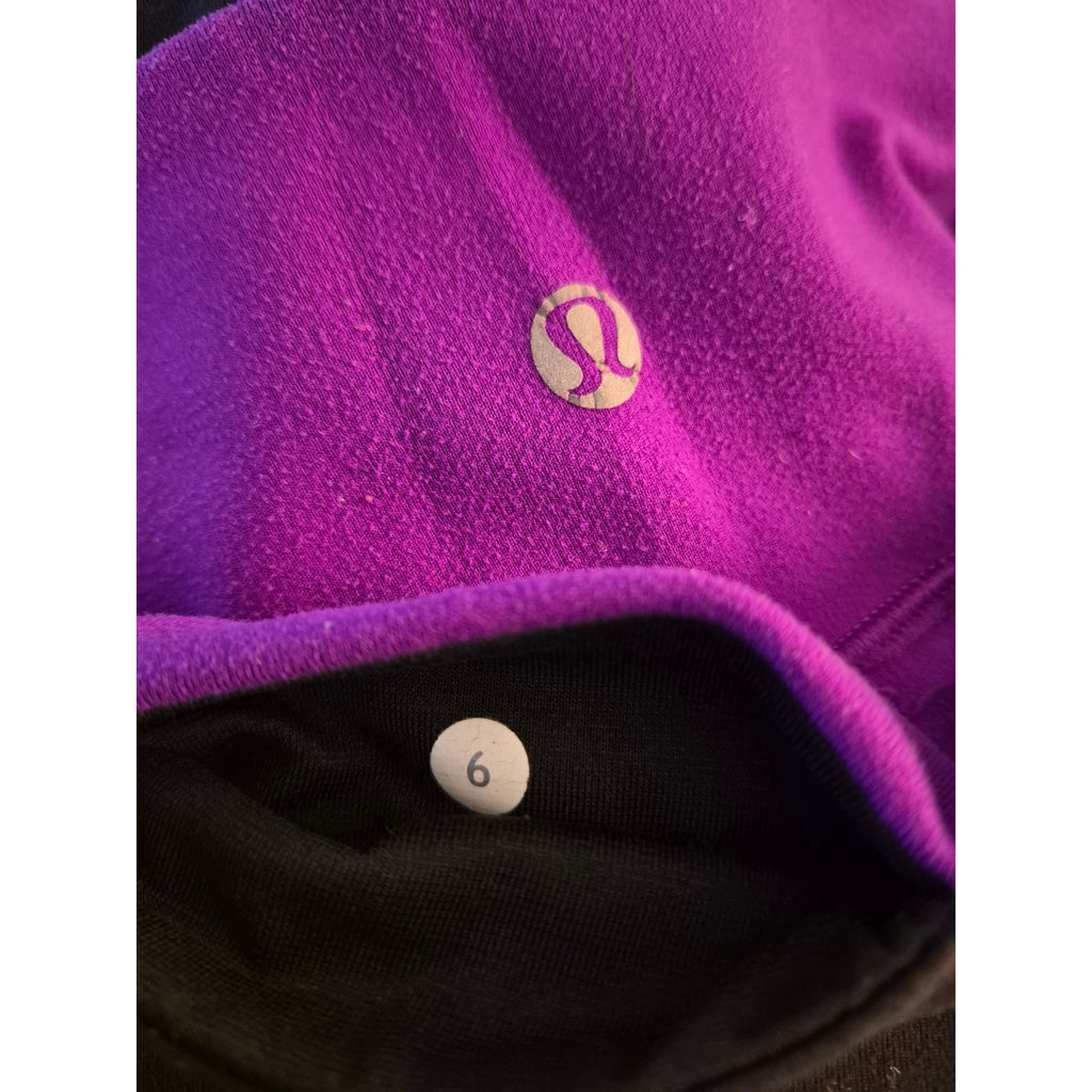 Lululemon Wunder Under Crop Reversible Black Ultra Violet Purple Size 6