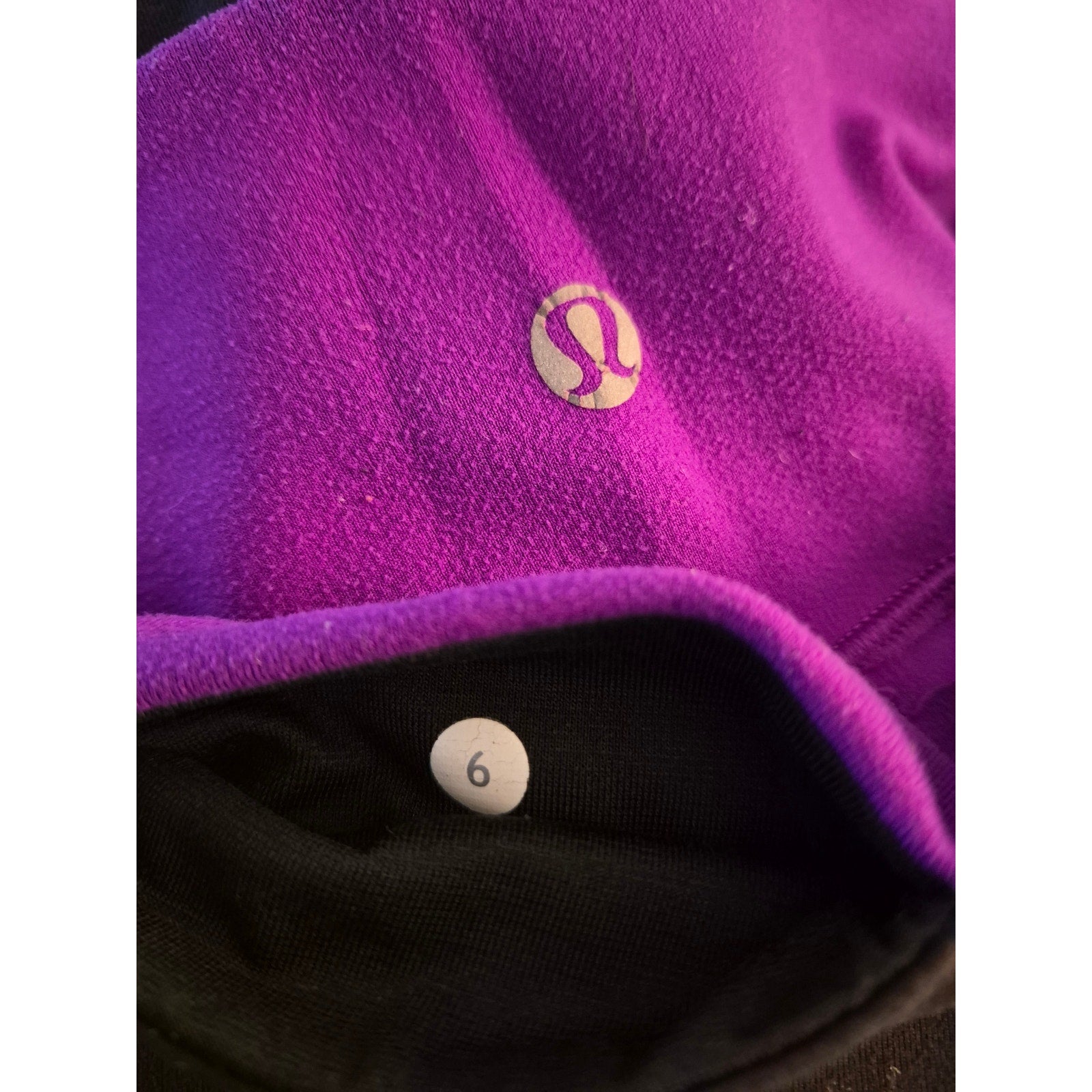 Lululemon Wunder Under Crop Reversible Black Ultra Violet Purple Size 6