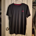 Under Armour Men's Black Athletic T-Shirt with Pink Logo