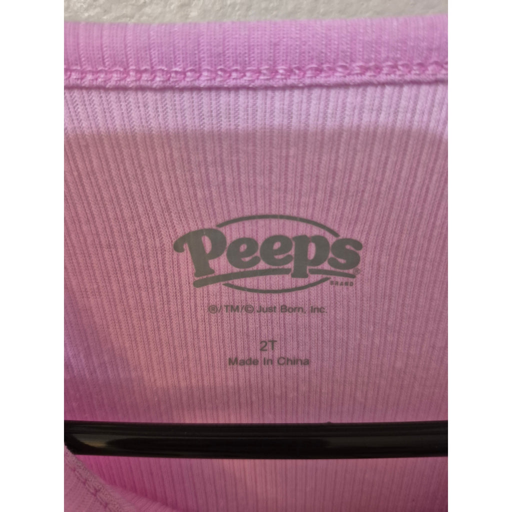 Peeps Pink Easter Dress 2T Ruffle Sleeve Tutu Skirt Marshmallow Peeps Logo
