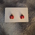Ladybug Earrings, stem