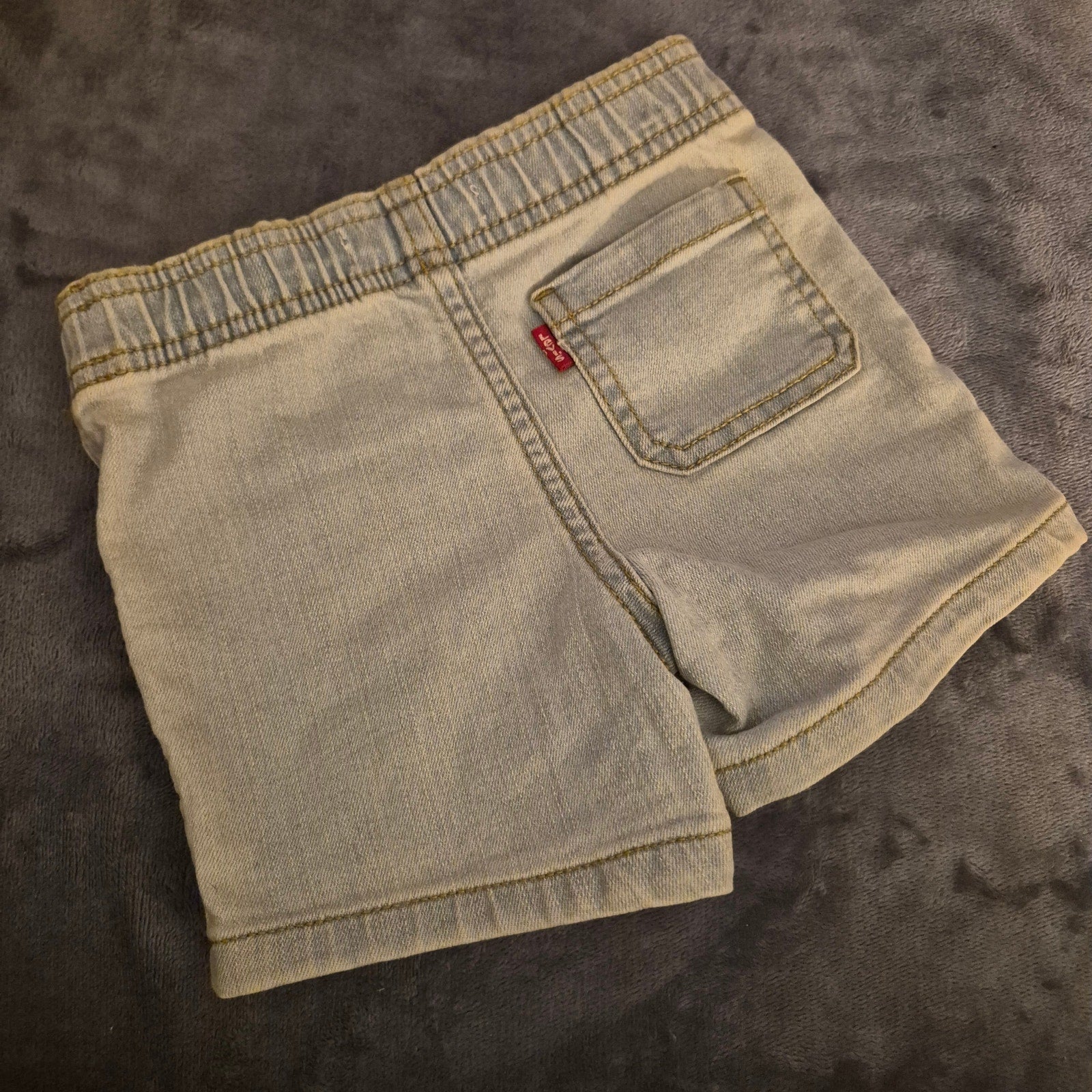 Levi's Baby 12M Light Wash Denim Pull On Shorts Drawstring Elastic Waist NWOT