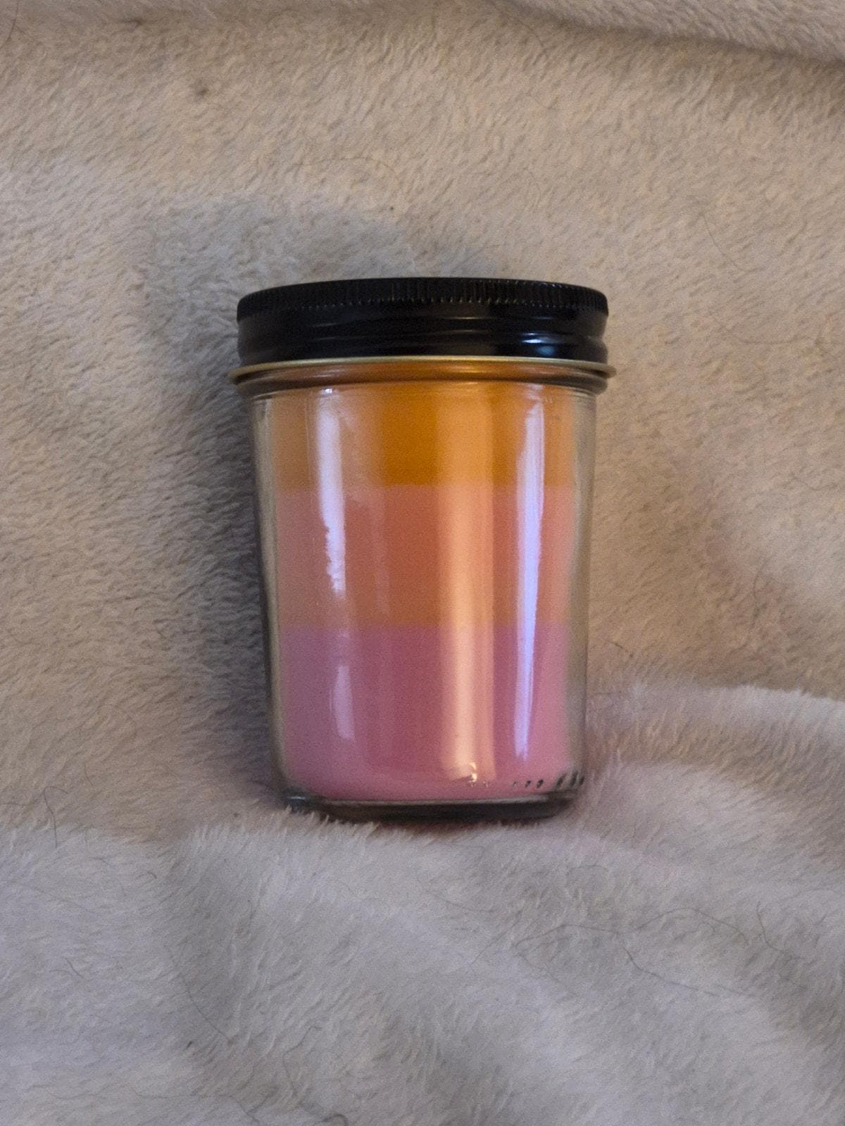 "Hand-poured Snow Kissed Sunrise scented candle in a 9oz jar, cool fresh fragrance by Delightful Homemade Things"