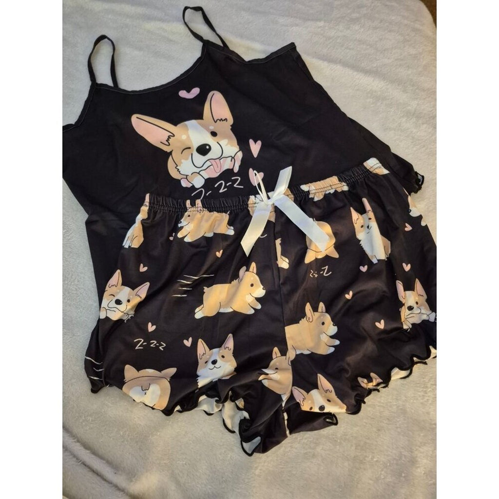 Womens Pajama Set, Sleepy Puppy
