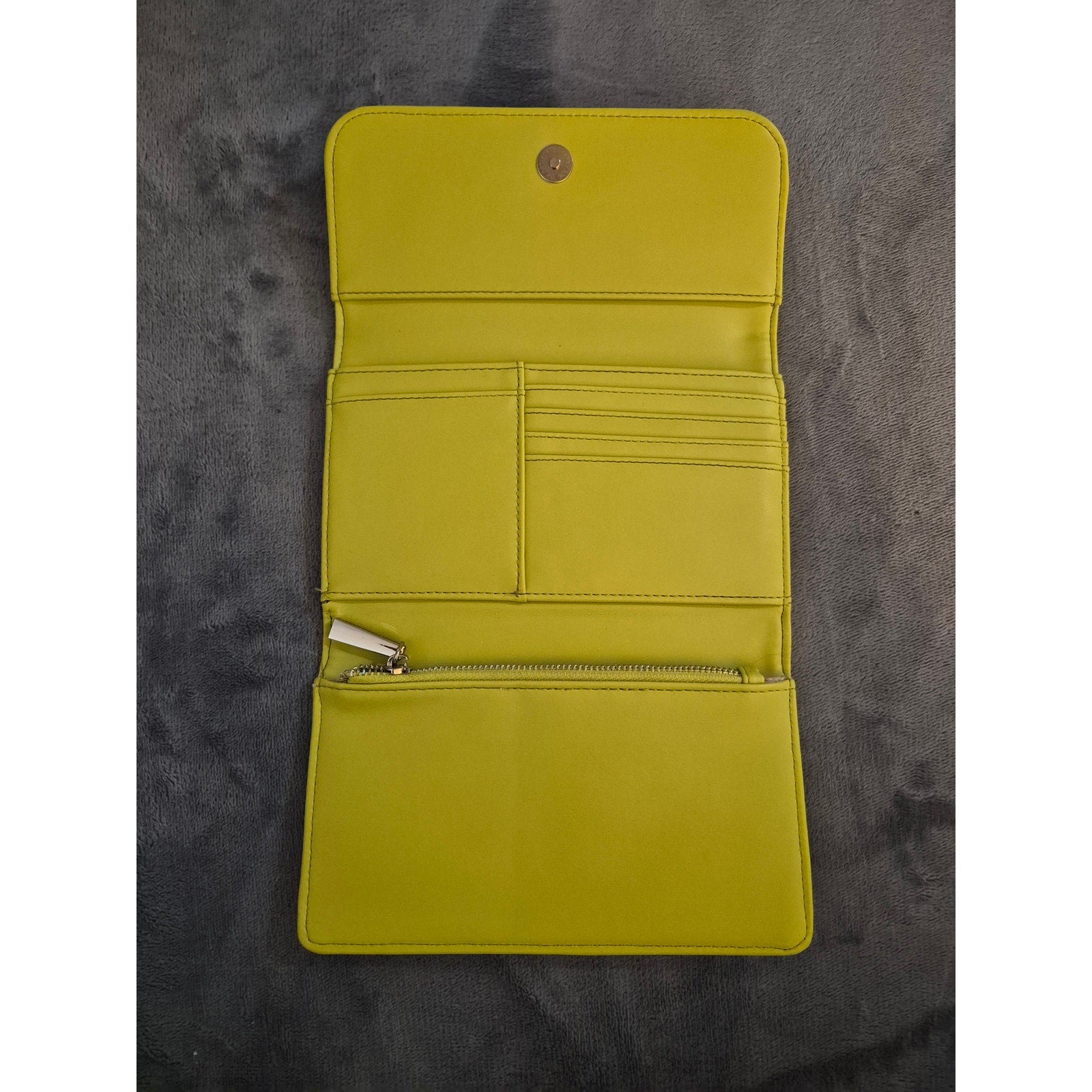 Steve Madden Neon Yellow Logo Flap Wallet