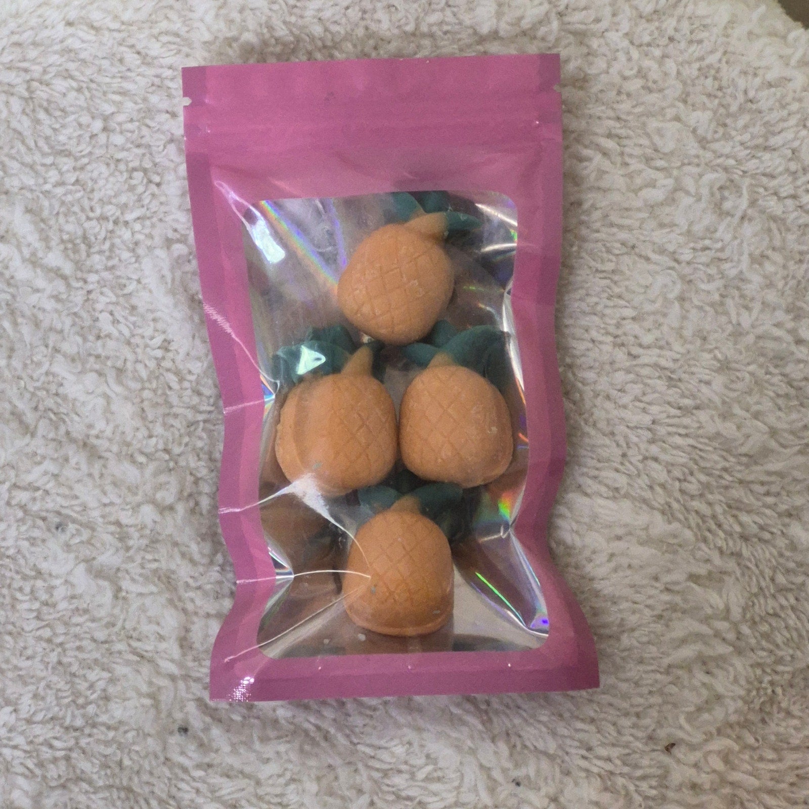 Pineapple shaped wax melts, "Boardwalk Sweets" scent, pack of 4