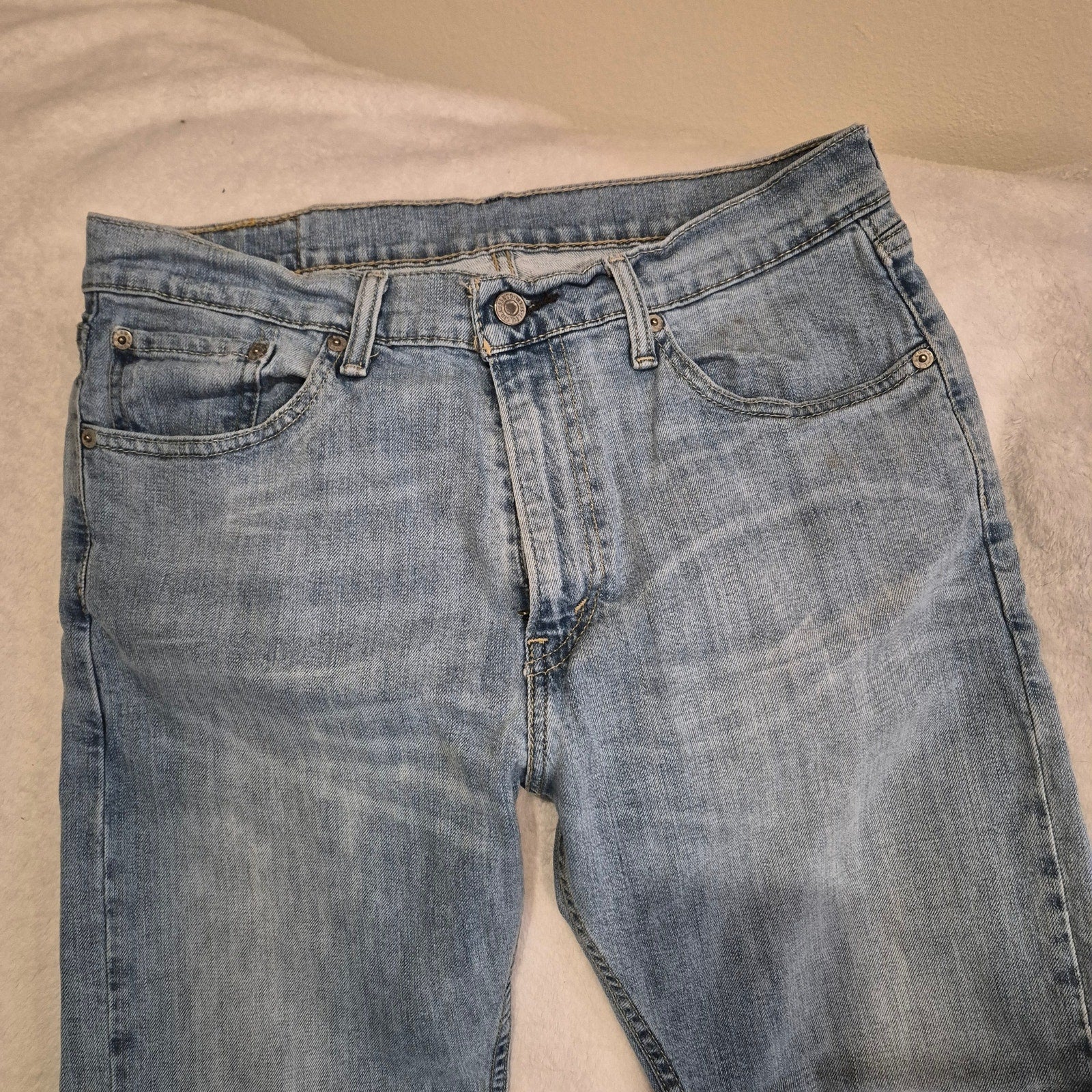 Levi’s 505 Regular Fit Straight Leg Jeans Mens 32x30 Light Wash Blue Denim