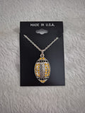 Black And Gold Football Necklace