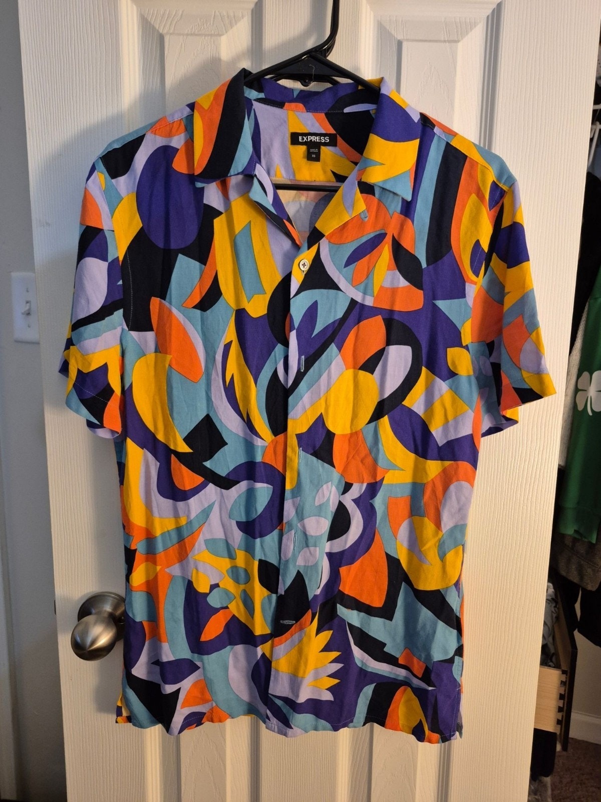 Mens Express Button Up Shirt, XL