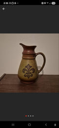 Decorative Pitcher Brown with Fleur De Lis