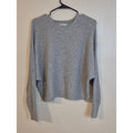 Cozy Gray Knit Sweater By Pink Rose With Ribbed Sleeves & Crew Neck - Size M