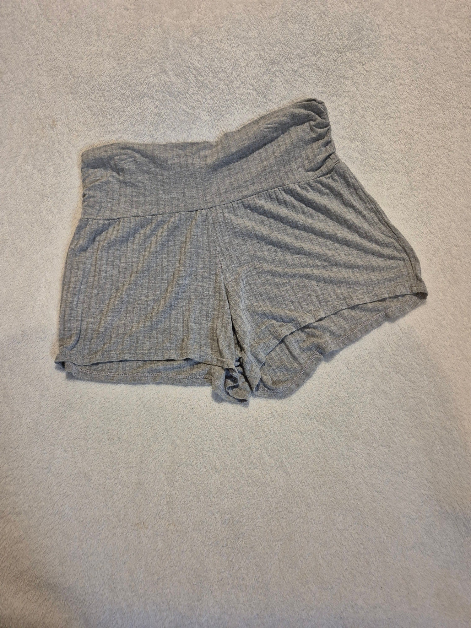 Secret Treasures Maternity Ribbed Lounge Shorts Gray S/M