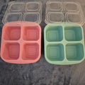 Square Food Storage Containers - Pink and Green