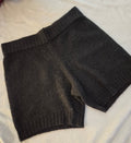 Topshop Black Knit Lounge Shorts - Size US 12- High-Rise Ribbed Trim