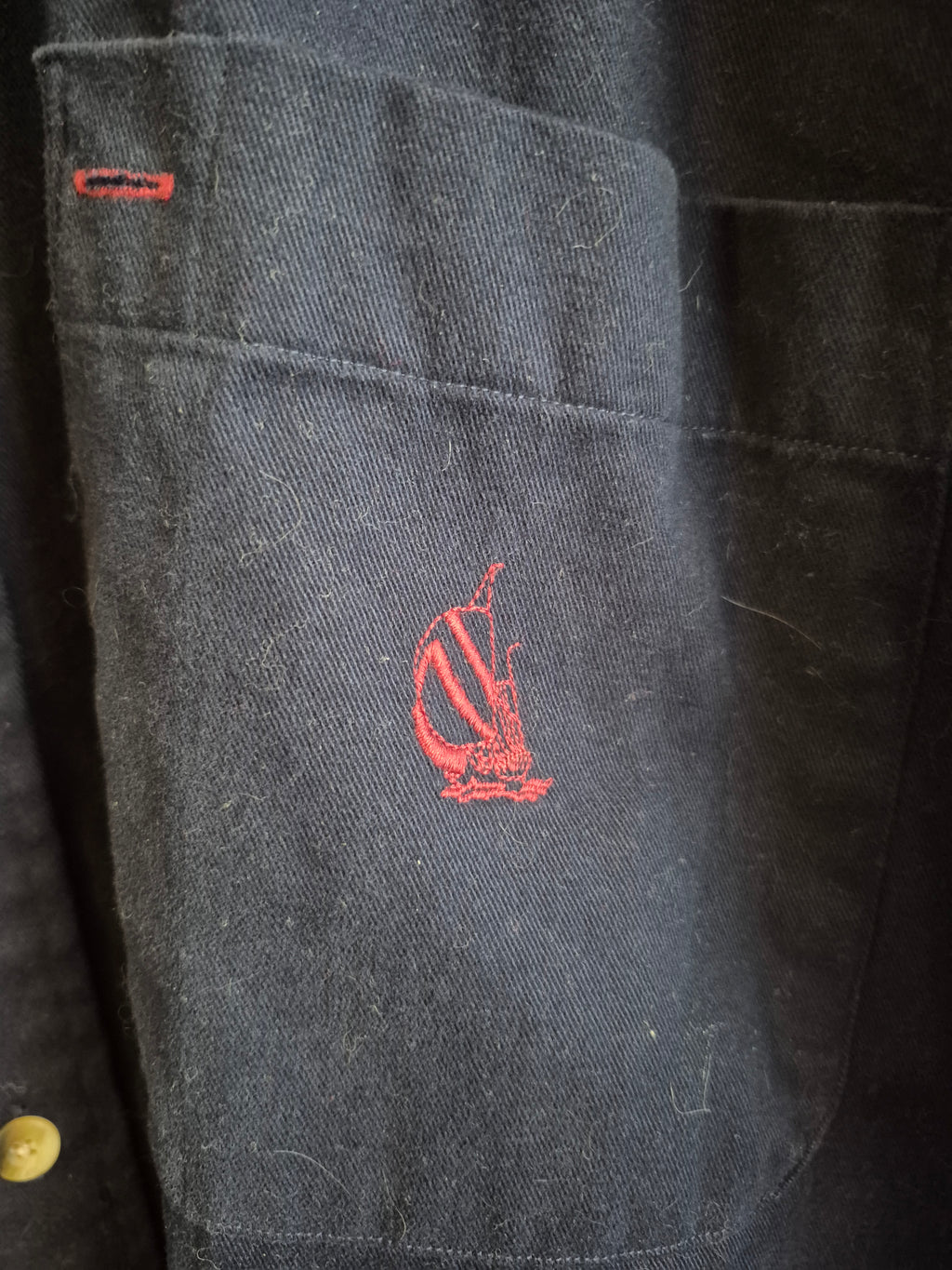 Vintage Nautica Navy & Red Sailboat Button-Down!