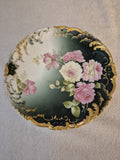 Antique Schierholz & Sohn Porcelain Plate - Hand Painted Roses & Heavy Gold Gilt