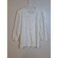 Chico's White Floral Lace 3/4 Sleeve Paneled Tunic Blouse - Size 1