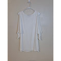 Lulus White Cold-Shoulder Shift Dress - Split Tie-Sleeves - Size Small