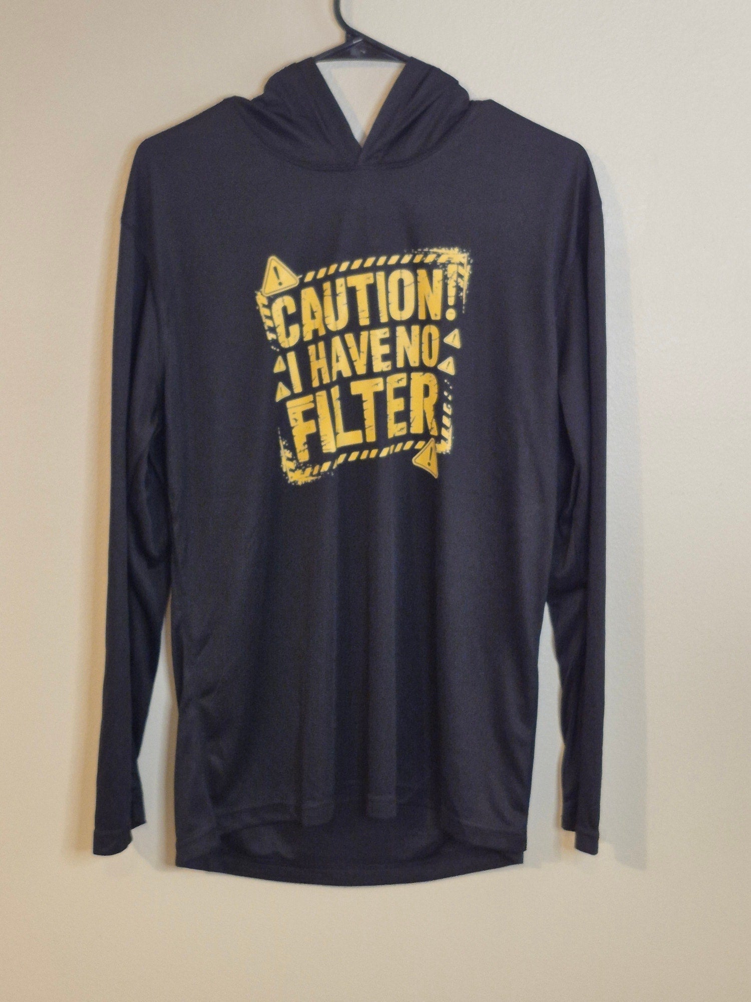 F.H. Davis "No Filter" Hooded Performance Shirt - Men's Medium - Black/Yellow