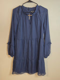NWT INC International Concepts Metallic Stripe Tiered Dress - Indigo Sea - XS