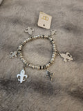 Silver Fluer De Lis Bracelet