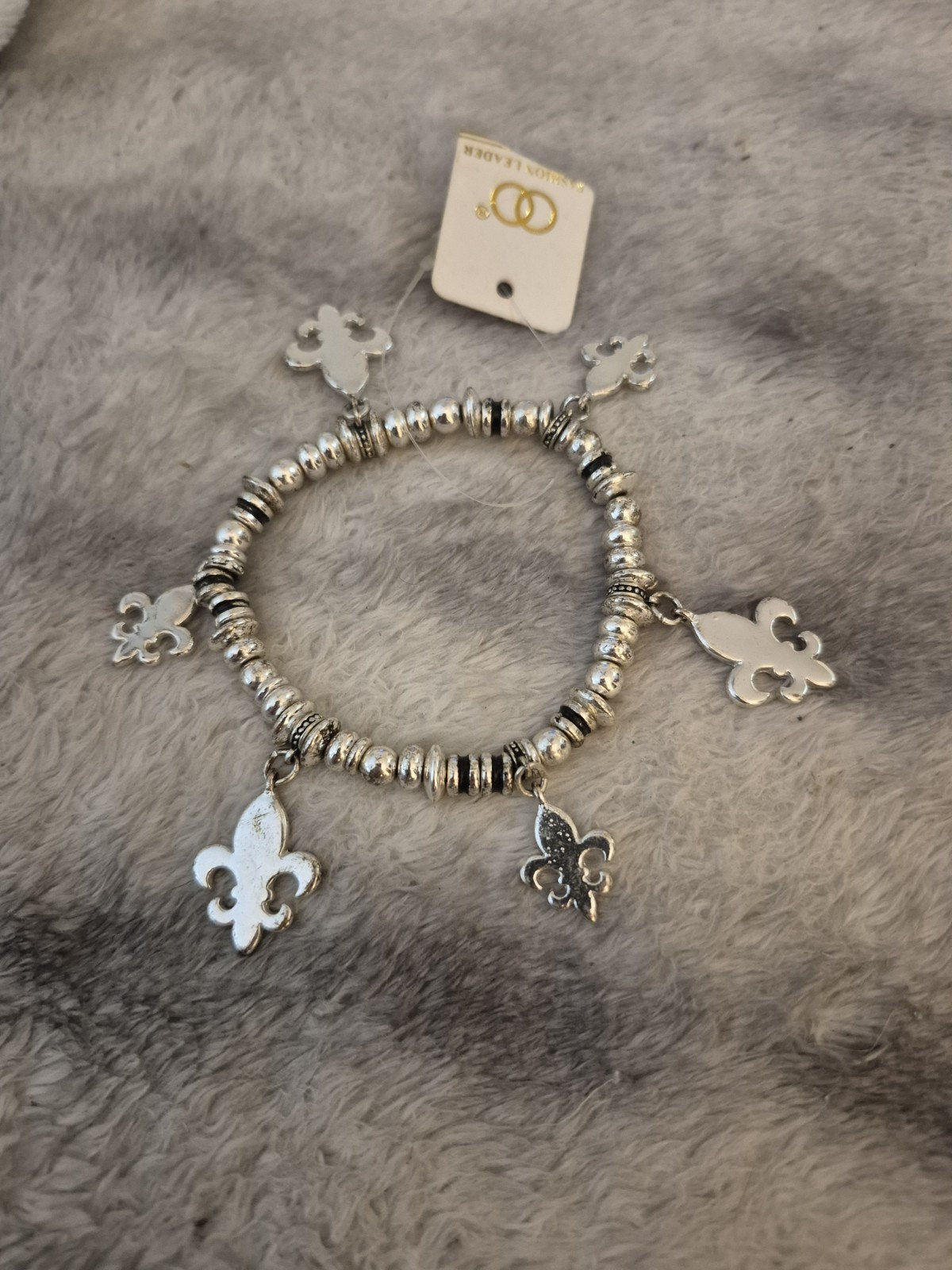 Silver Fluer De Lis Bracelet
