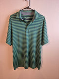 Under Armour Playoff Polo Mens Large L Green Striped Top